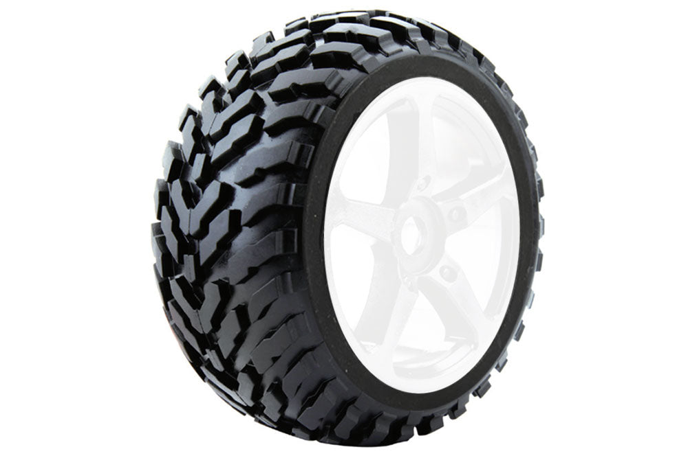 Fastrax 1/8 Truggy Arrow Mtd On 5-Spoke White 0 Offset(Pr) FAST1096W-0