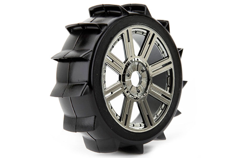 FASTRAX 1/8 PADDLE MOUNTED ON 8-SPOKE BLACK CHROME (PR)