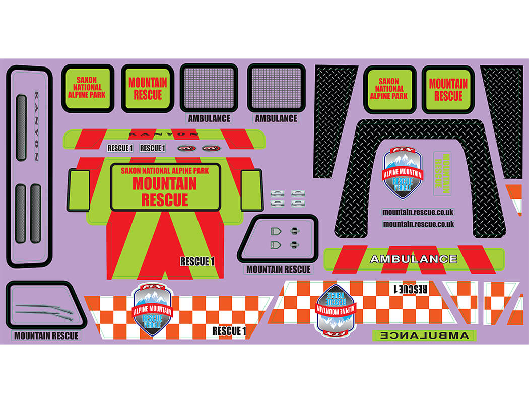 FTX Kanyon Mountain Rescue Decal Sheet FTX8490RD