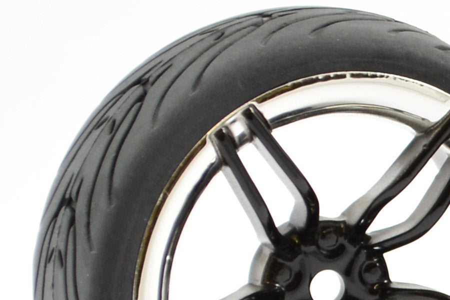 Fastrax 1/10 Street/Tread Tyre 10Sp Black/Chrome Wheel