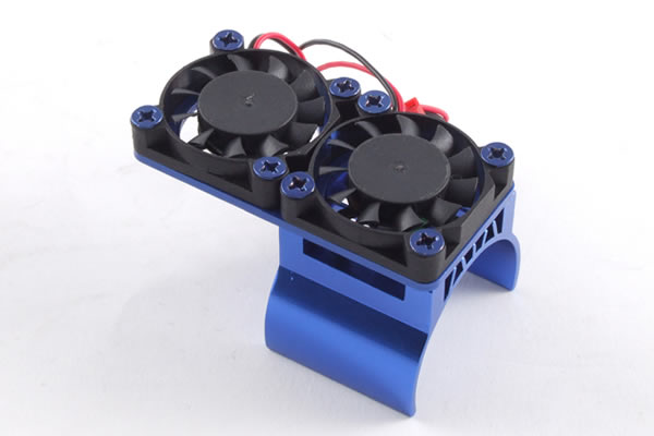 Fastrax Blue Aluminium Twin Fan Motor Heatsink Unit FAST36-1