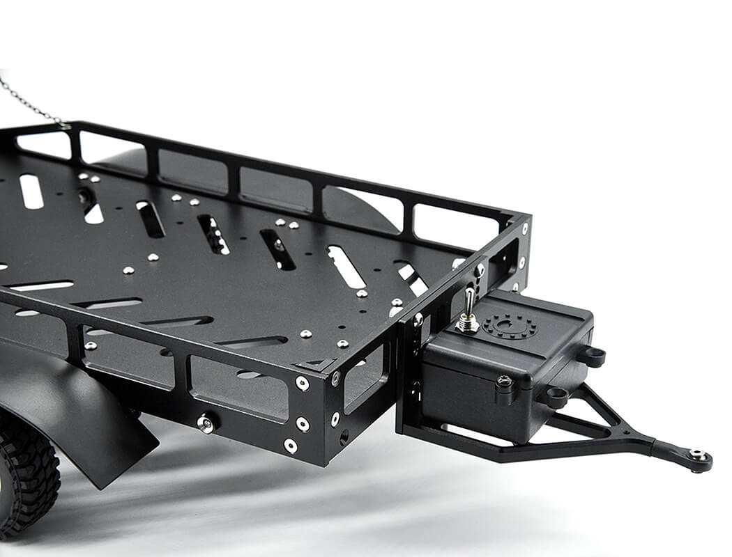 Fastrax Dual-Axle Trailer W/Ramps & Leds (Med 1/12-1/18) - Black FAST2372MBK