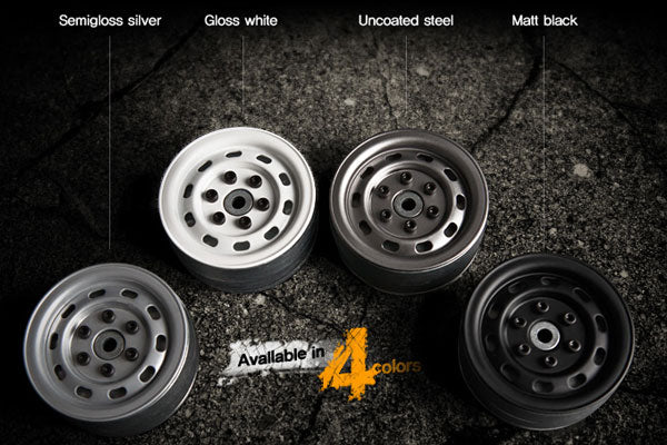 Gmade 1.9 Sr02 Beadlock Wheels (Semigloss Silver) (2) GM70172