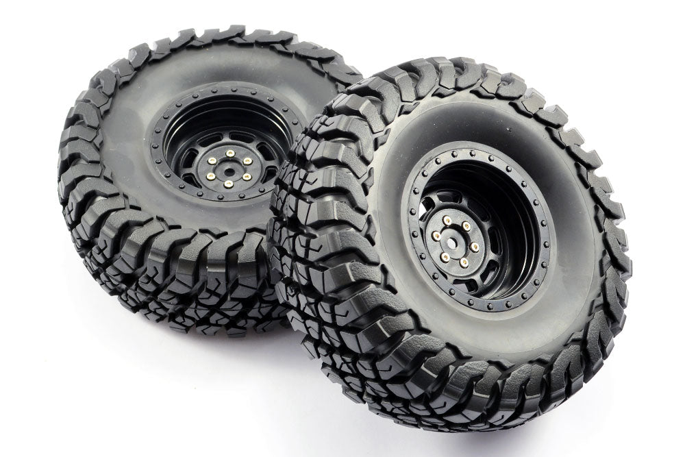 Ftx Mauler 2.2" All Terrain Tyres Pre-Glued On Black Wheels (2)