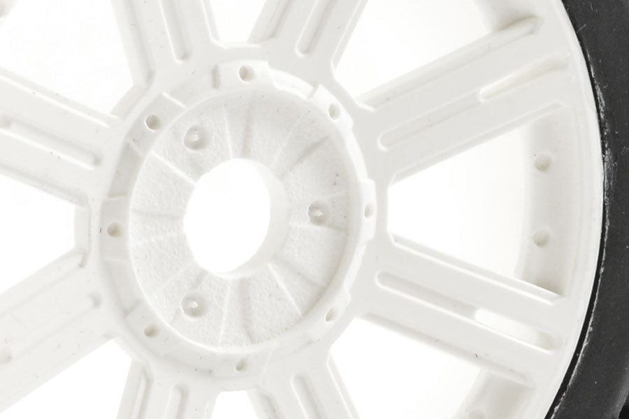 Fastrax 1/8 Eagle Tread Mounted On 8-Spoke White (Pr) FAST1015W