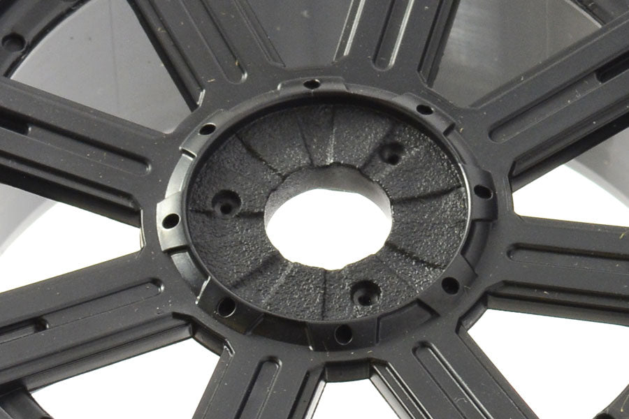 FASTRAX 1/8 ROCK BLOCK MOUNTED ON 8-SPOKE BLACK (PR)