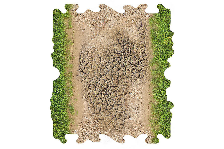 CRAWLER PARK 2 X DIRT AND GRASS HALF STRAIGHTS FOR 1/24 RC CRAWLER