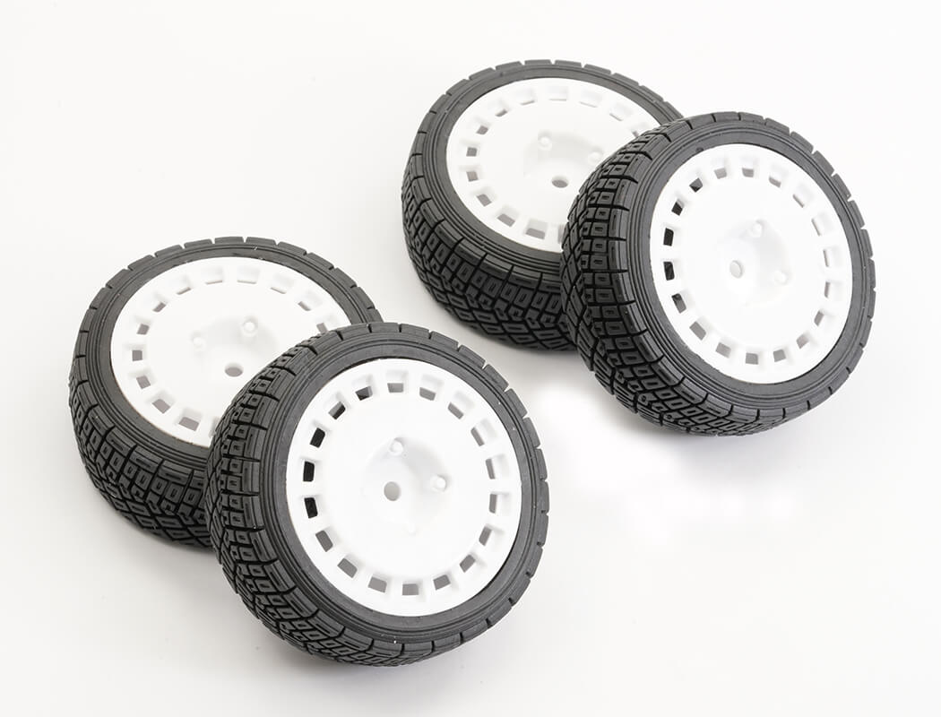 Fastrax 1/10Th Rally Angle Tyre/Wheel Set White (4) FAST0071W