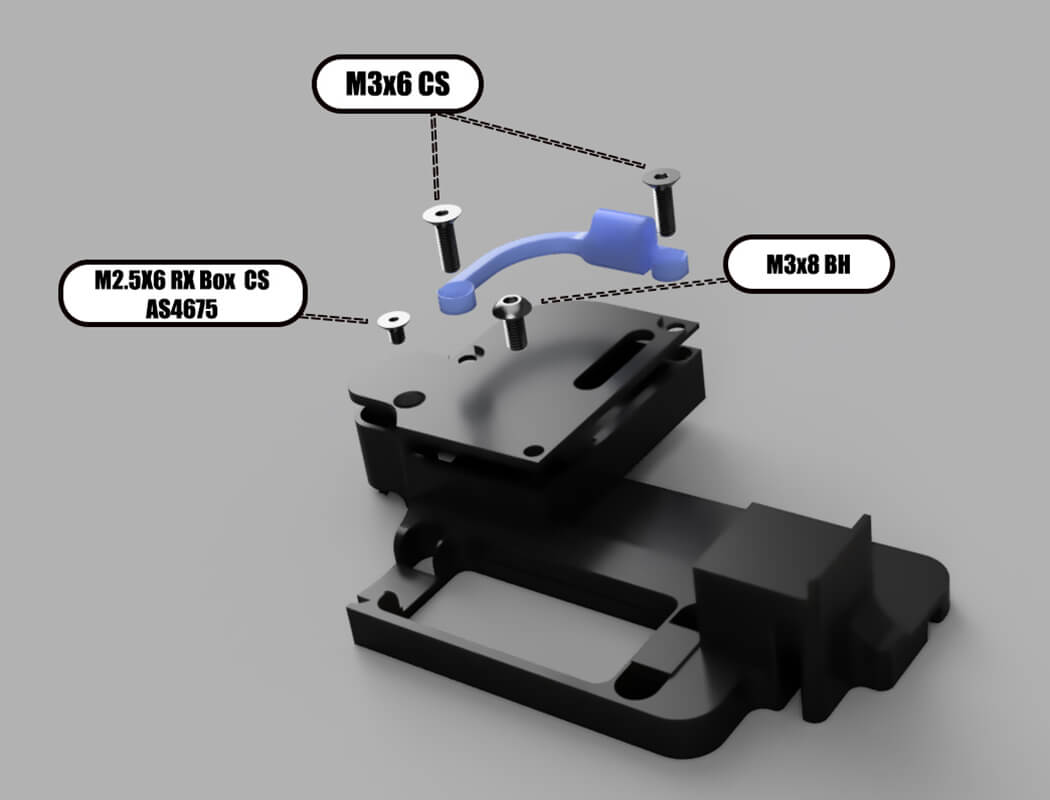 Centro Rc8B4E Radio Tray For Extended Battery Trays (3D Print)