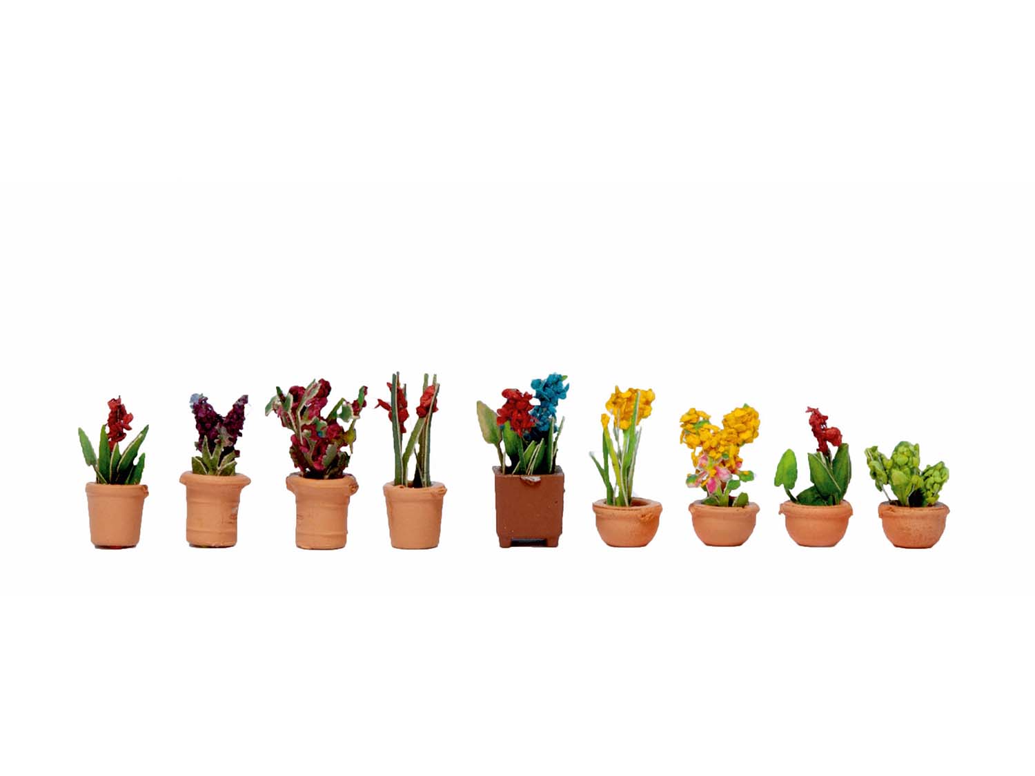 Gaugemaster Scenics Flowers in Pots Set A (9) (GM106) GM1643