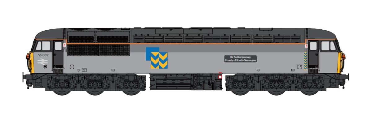 GM Collection Class 56 032 County of South Glamorgan Railfreight Metals GM2210701