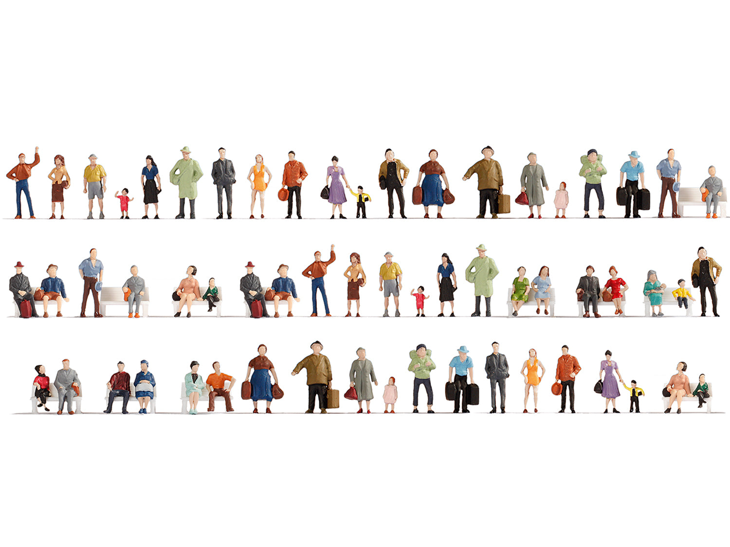 Gaugemaster TT120 People (60) Mega Economy Hobby Figure Set GM3910121 - Figures & Animals