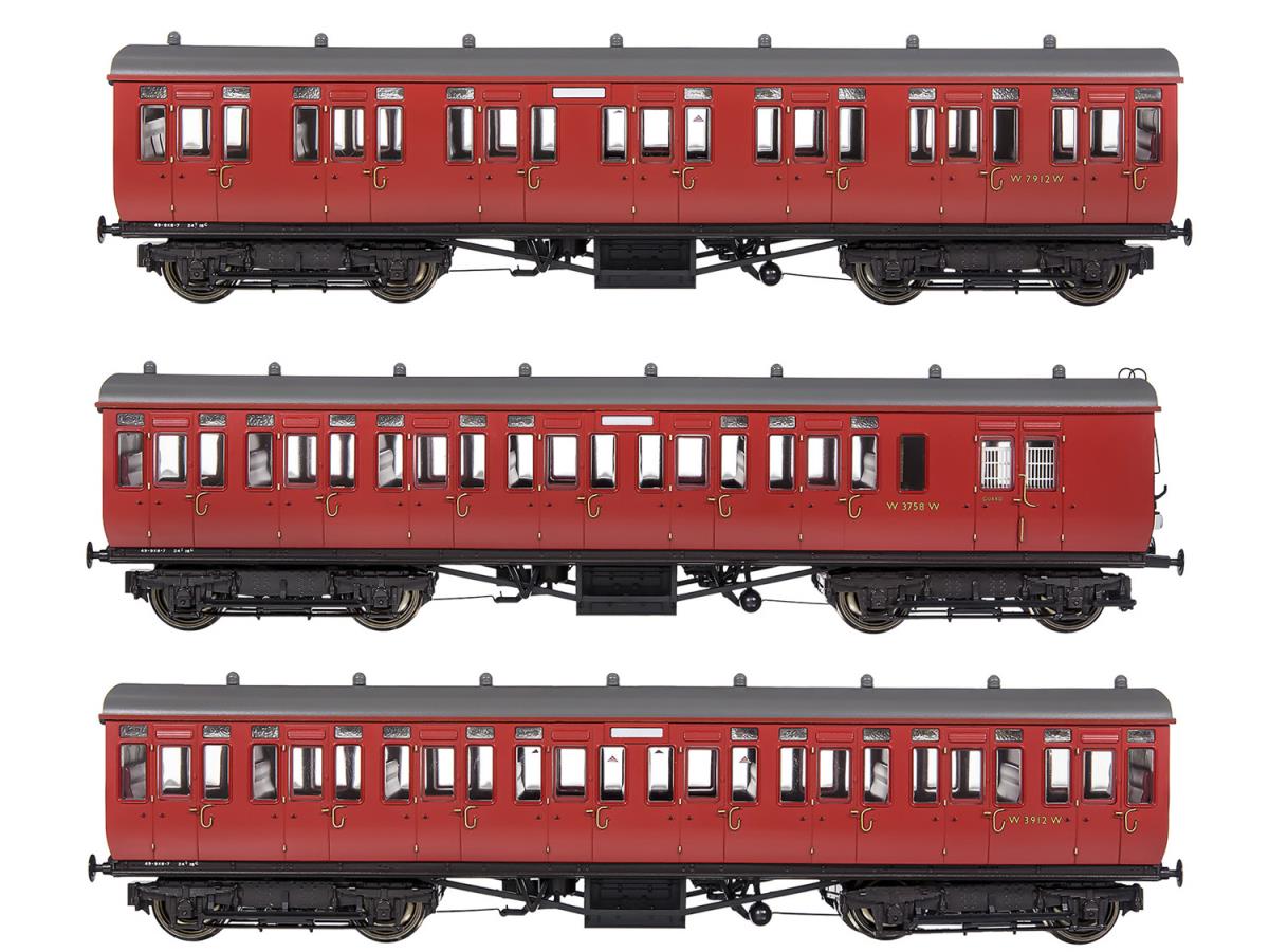 GWR Toplight Coach Set (3) BR(WR) Maroon Pack B