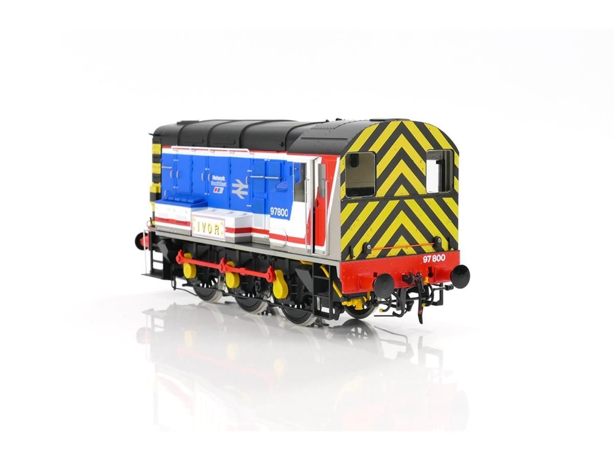 Class 97 Ivor Network SouthEast model train 800 GM7210301 featuring distinctive yellow and black stripes.