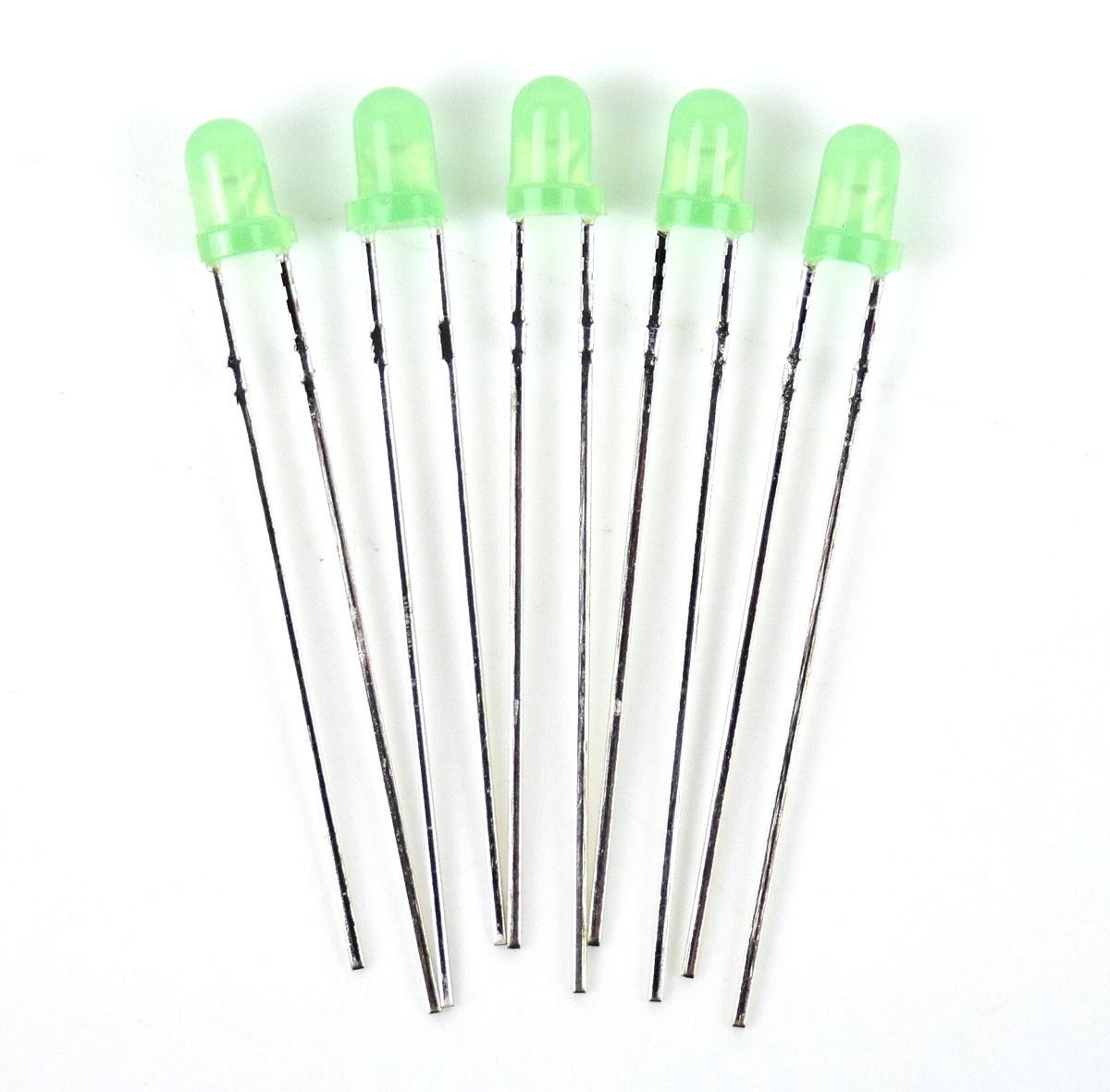 Gaugemaster Electrics Green 3mm 12v LEDs (5) - Use GM76 Resistors GM80