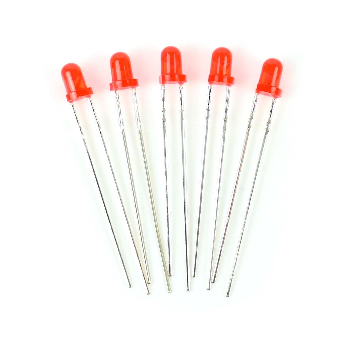 Gaugemaster Electrics Red 3mm 12v LEDs (5) - Use GM76 Resistors GM81