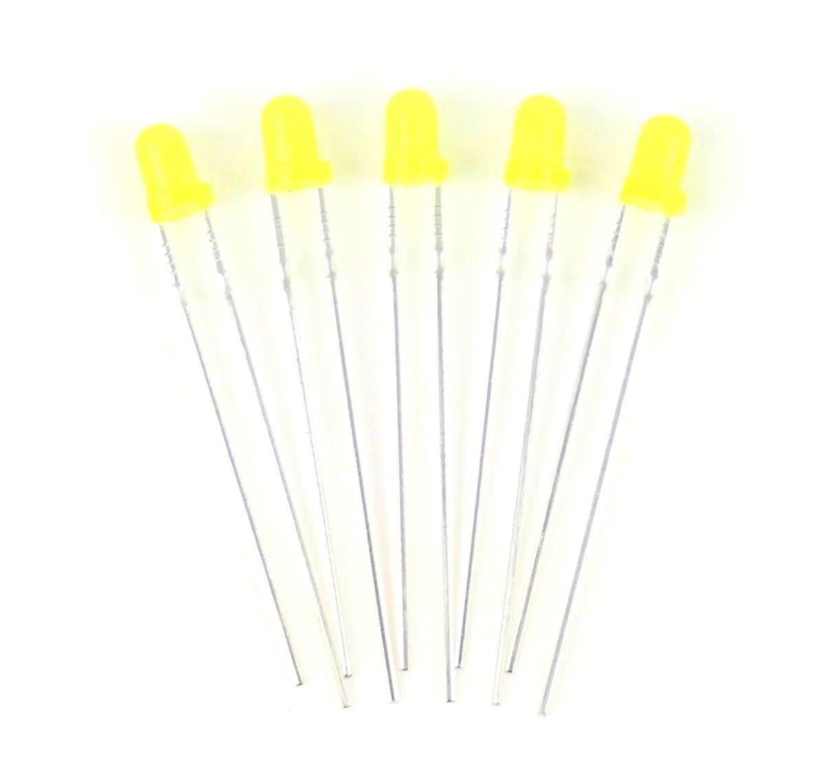 Gaugemaster Electrics Yellow 3mm 12v LEDs (5) - Use GM76 Resistors GM82