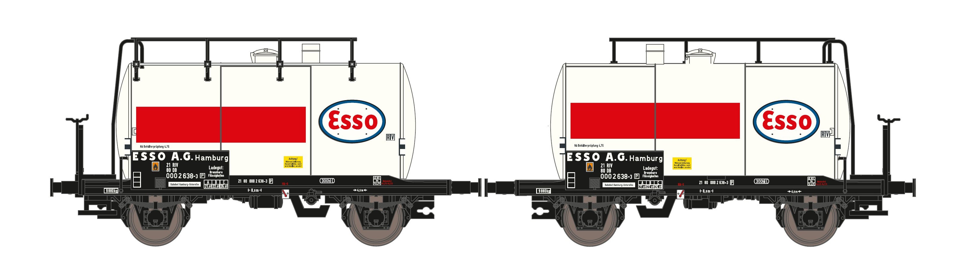 Hobbytrain DB Esso 2 Axle Tank Wagon Set (2) IV H24832