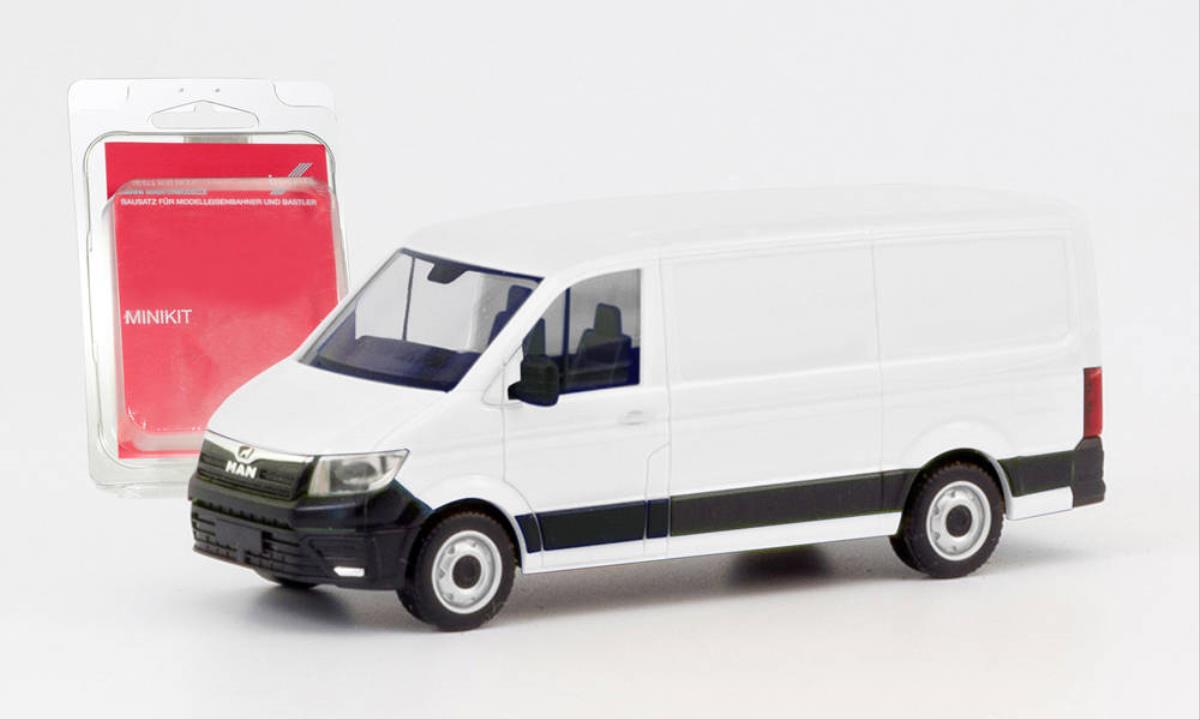 Herpa Minikit MAN TGE Low Roof Box Van White HA013857