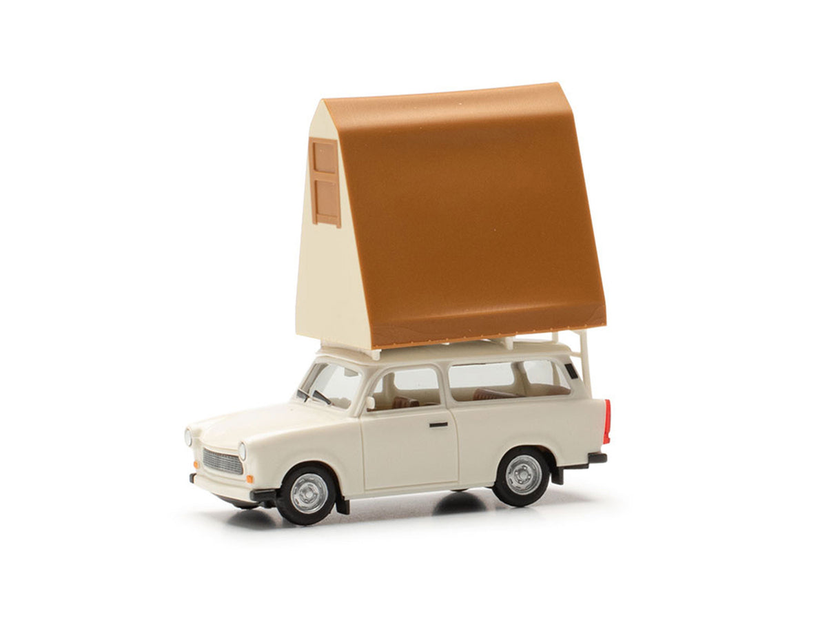 Herpa Trabant 601 Universal Dachzelt Grey White HA024167-002