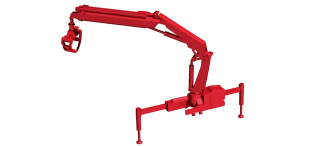 Herpa Hiab Loading Crane X-HIPRO 232 E-3 with Grab Red HA054140