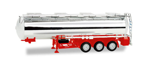 Herpa Chrome Plated Chemical Tank Trailer w/Red Chassis HA076456-002