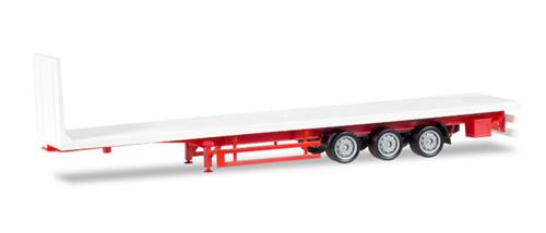 Herpa Lowliner Flat Trailer 3 Axle White HA076845