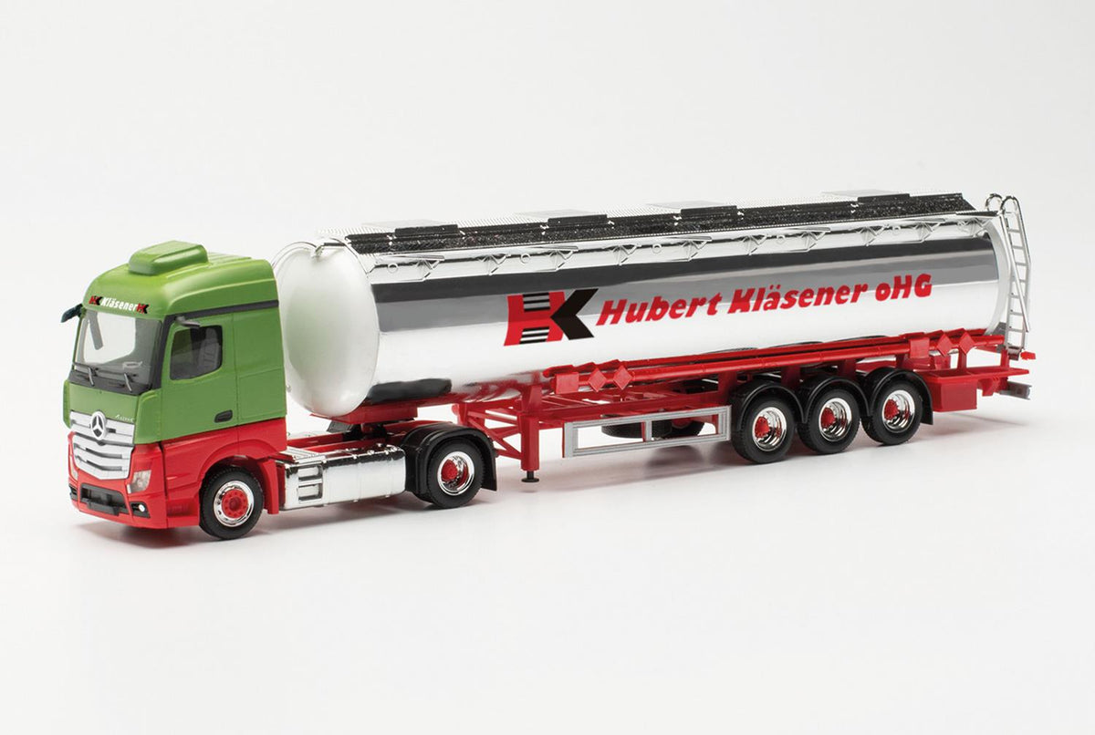 Herpa MB Actros Streamspace Chrome Tank Semitrailer H.Klasener HA315395