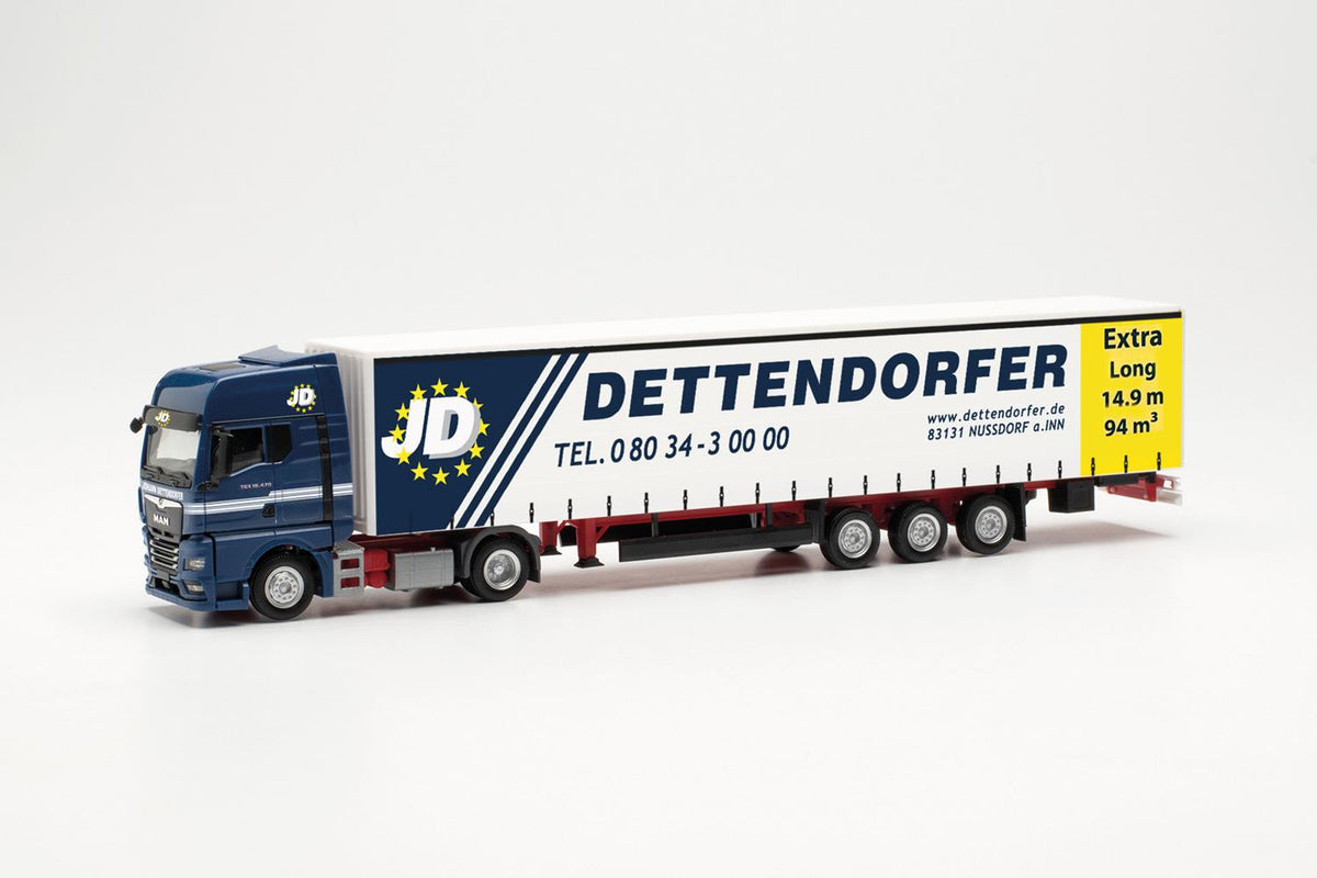 Herpa MAN TGX GX Curtain Canvas Semitrailer Dettendorfer HA315920