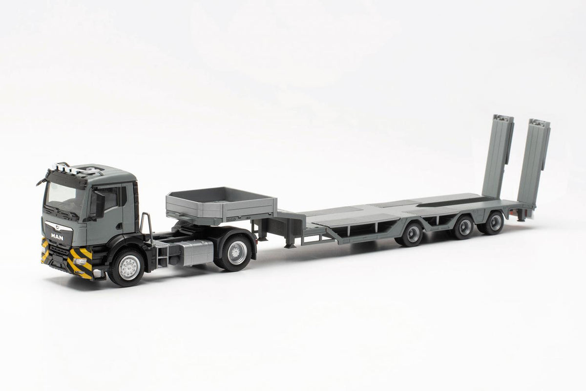 Herpa MAN TGS NN Individual 4x4 Low Loader Grey/Yellow HA316194