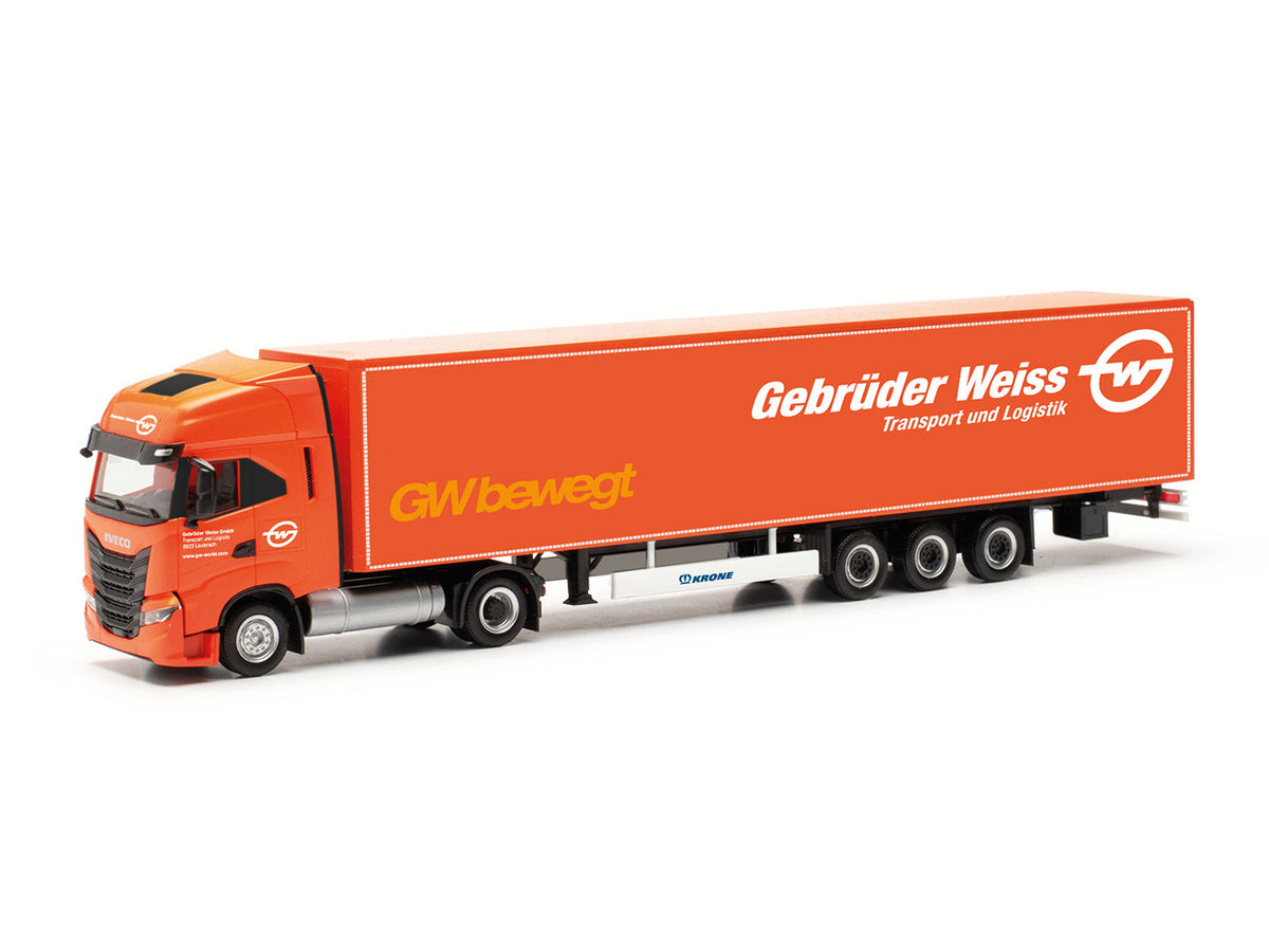 Herpa Iveco S-Way 15m Box Semitrailer Gebruder Weiss HA317344