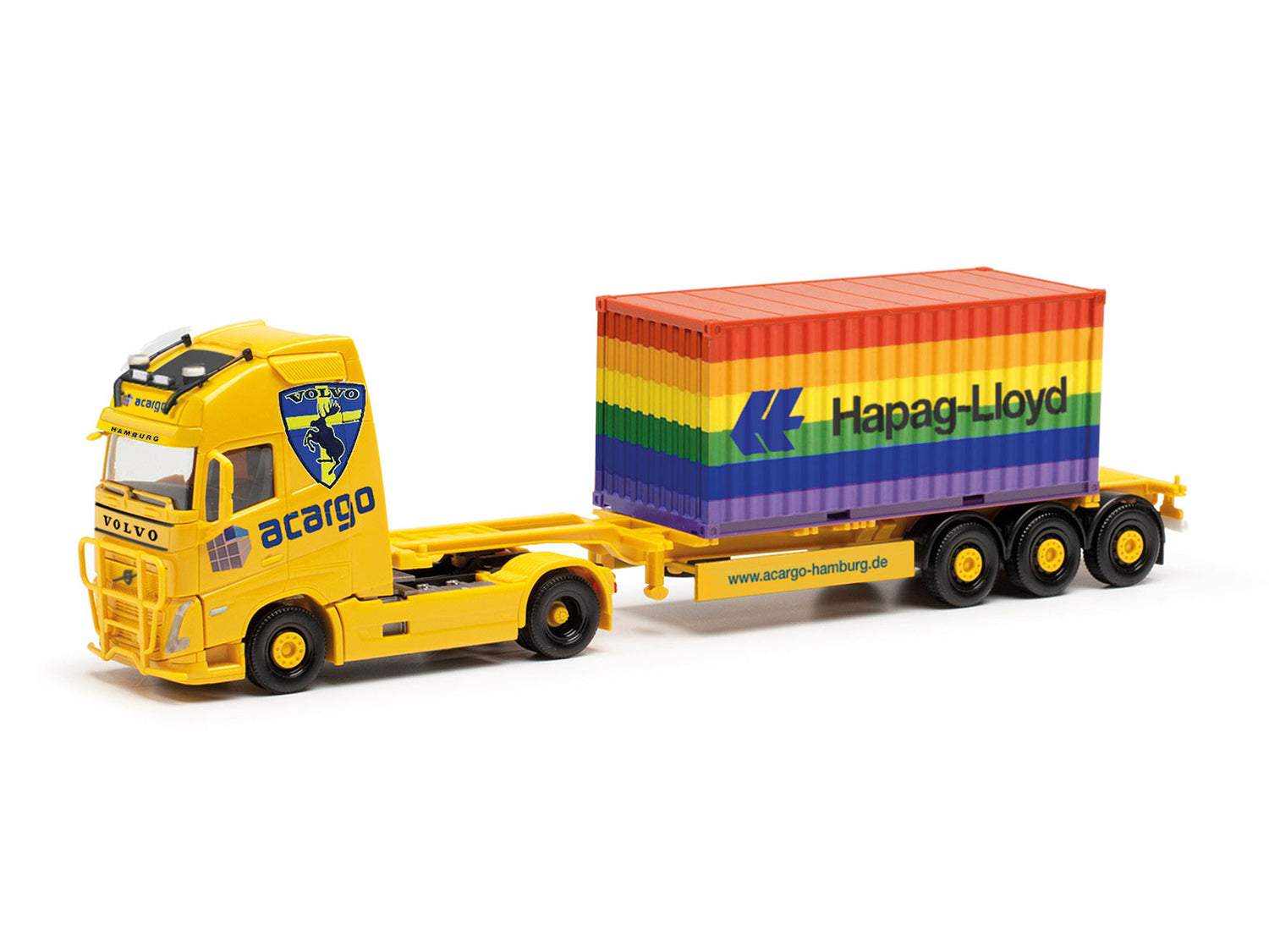 Herpa Volvo FH GI XL '20 Container Semitrailer Hapag Lloyd Pride HA317436