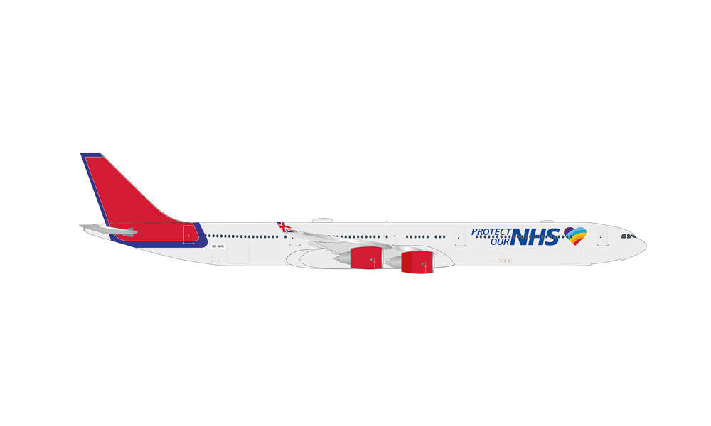 Herpa Wings Airbus A340-600 Maleth Aero 9H-NHS Protect Our NHS (1:500) HA535496