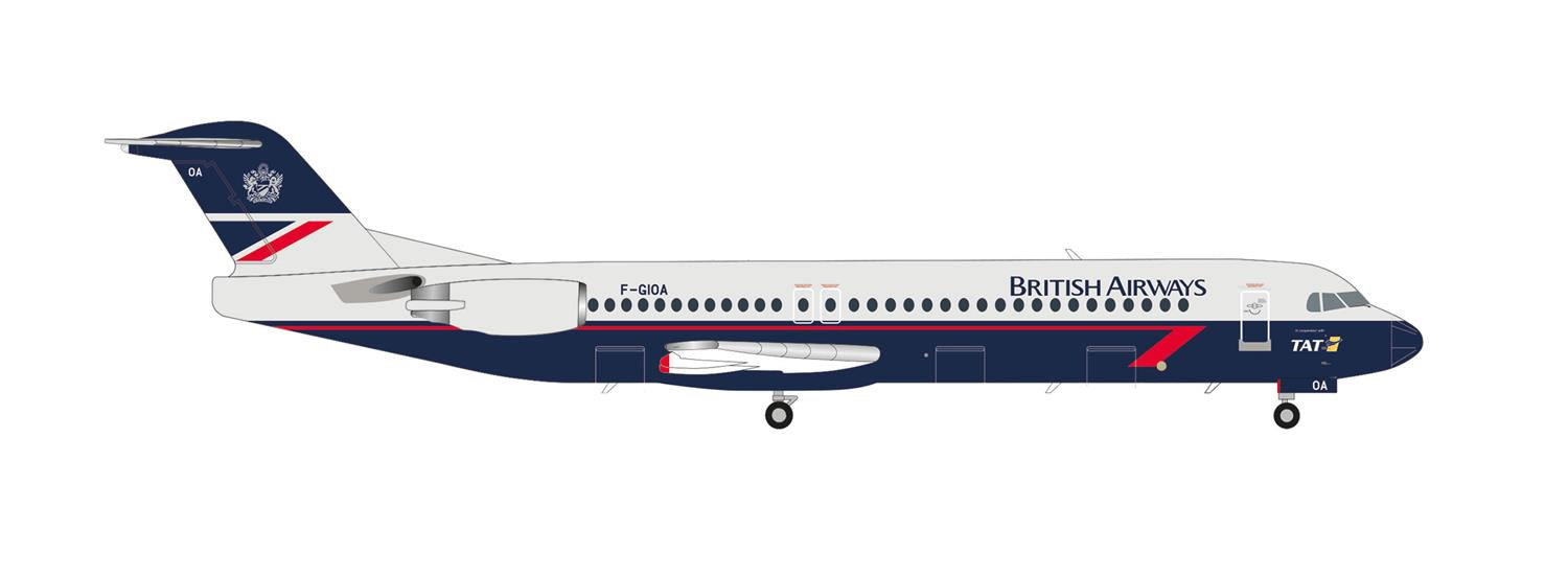 Herpa Wings Fokker 100 British Airways TAT F-GIOA (1:200) HA572262