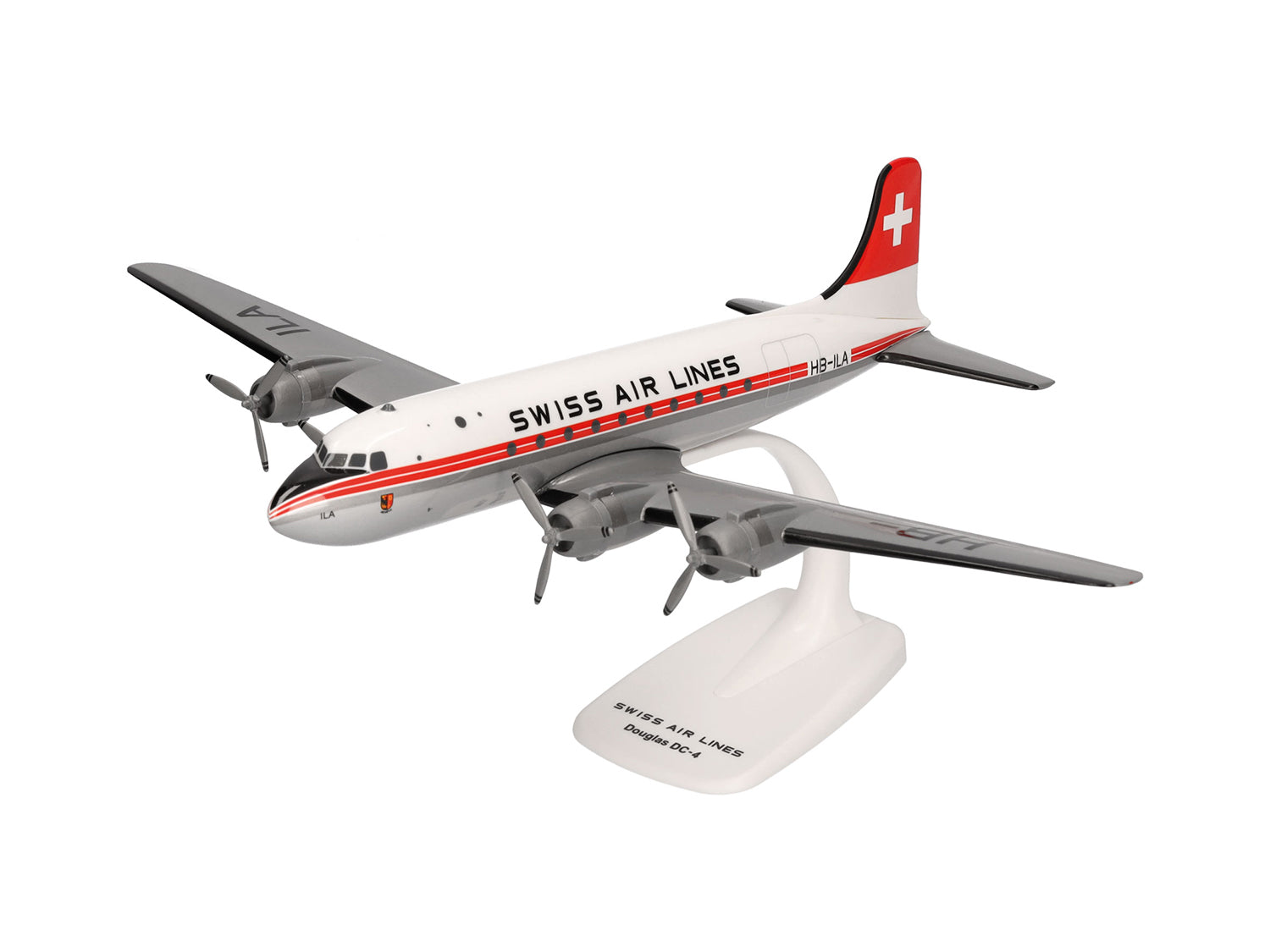 Herpa Wings Snapfit Douglas DC-4 Swiss Air Lines HB-ILA Genieve(1:125) HA614030