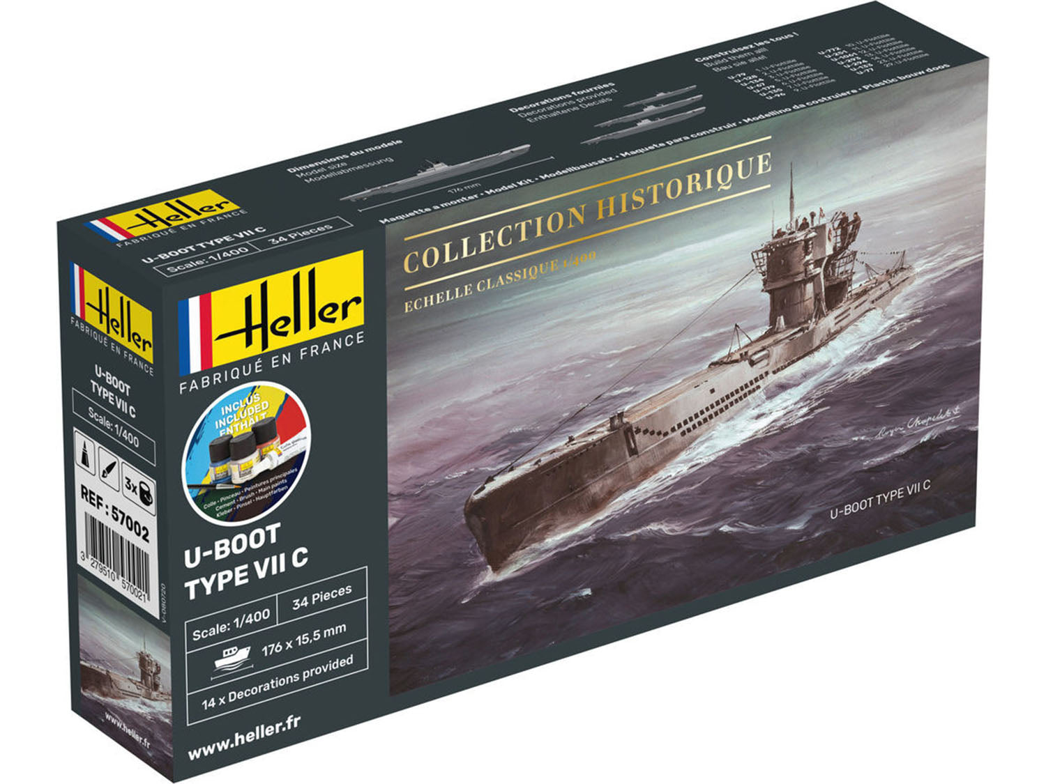 Heller 1:400 Gift Set - U-Boot Type VII C