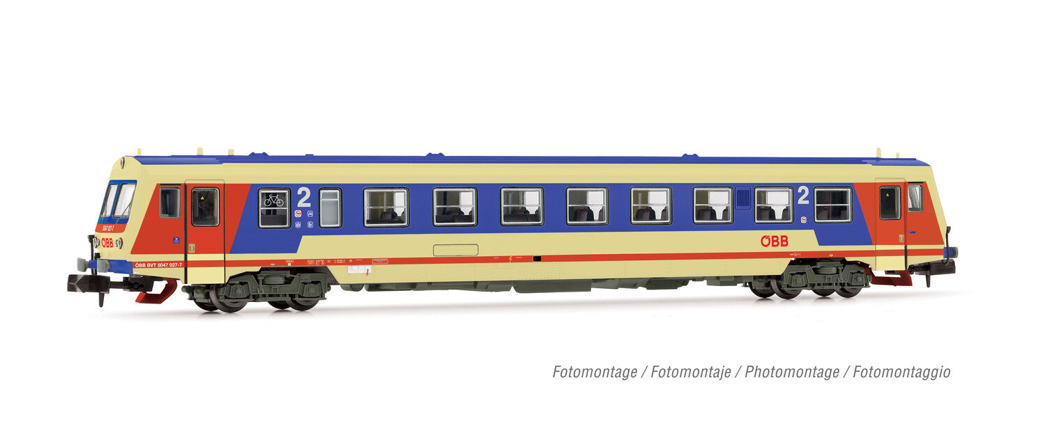 Arnold OBB Rh5047 Diesel Railcar & Trailer Grey/Blue/Beige IV HIN2522