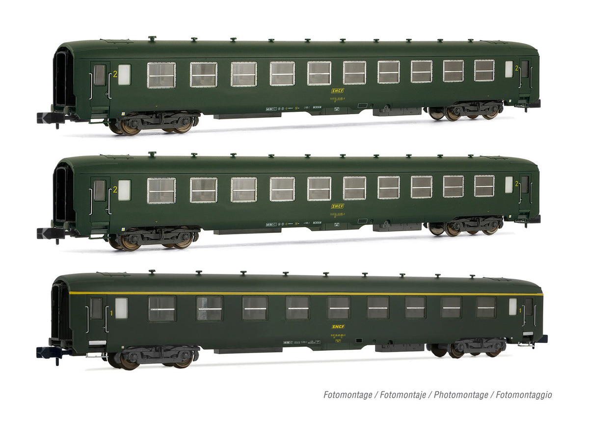 Arnold SNCF DEV AO Green w/Logo Coach Set (3) IV HIN4385