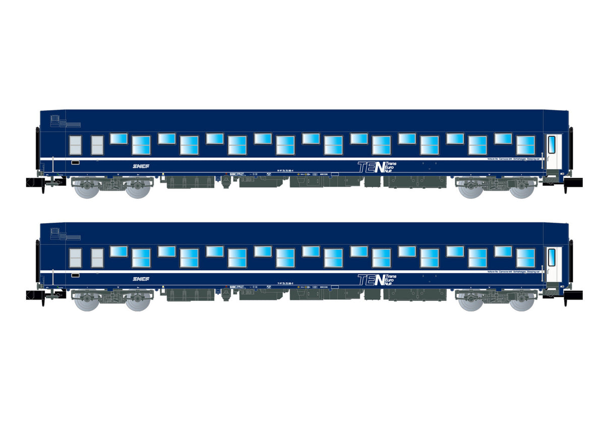 Arnold SNCF T2 Blue w/Logo Coach Set (2) IV HIN4405