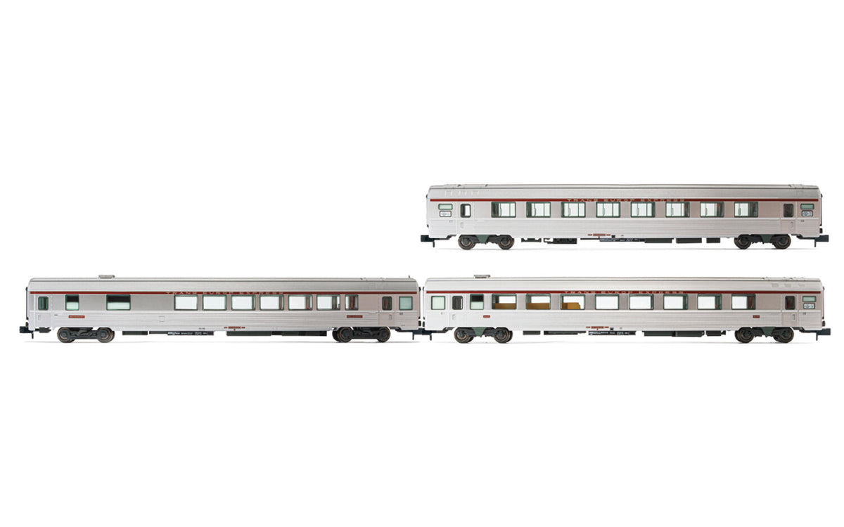 Arnold SNCF TEE Cisaplin Milan-Paris Coach Set Silver (3) IV HIN4440