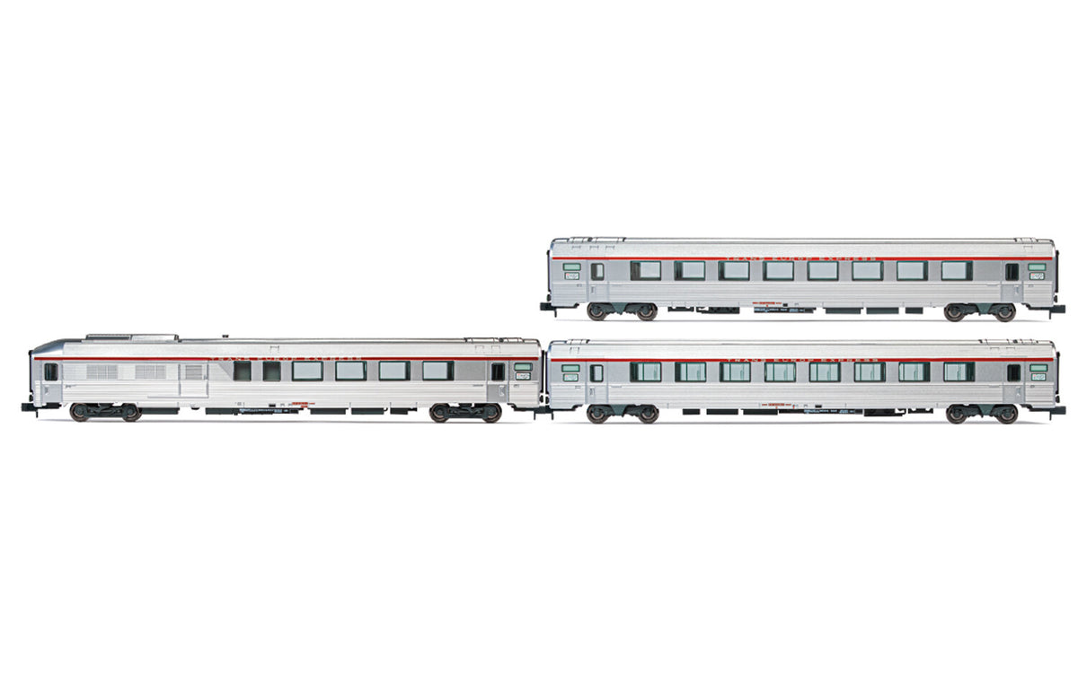 Arnold SNCF TEE Cisaplin Milan-Paris Coach Set Silver (3) IV HIN4441