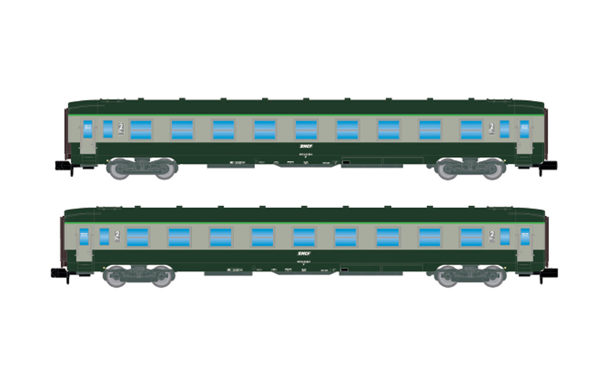 Arnold SNCF DEV AO (B9) Coach Set Green/Grey (2) IV HIN4448