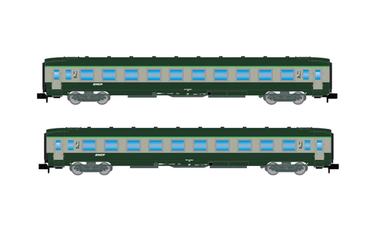 Arnold SNCF DEV AO (B10) Coach Set Green/Grey (2) IV HIN4449