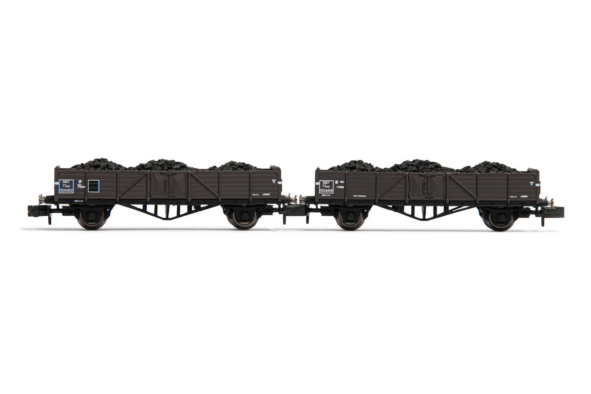 Arnold SNCF Tw Open Wagon Set (2) w/Coal Load II HIN6492