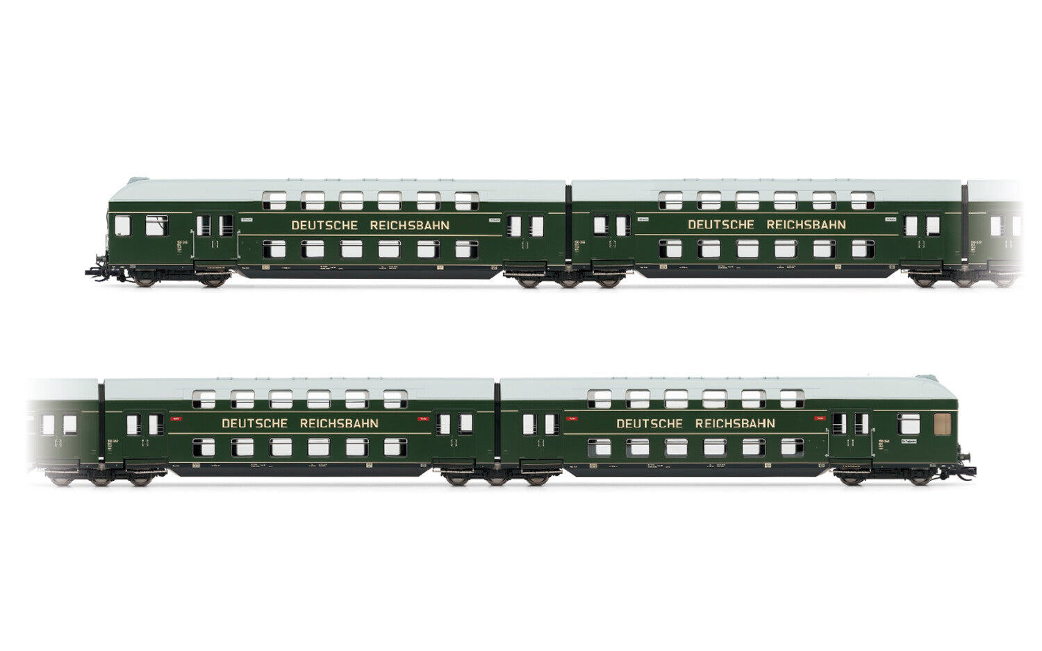 Arnold *DR Green/Grey Bi-Level Coach Set (4) III HIN9523
