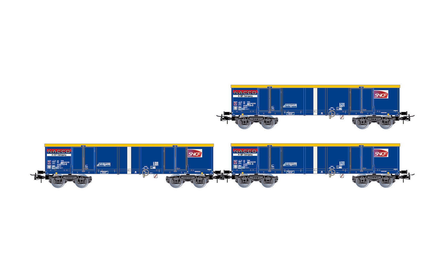 SNCF 3-unit pack Eamnos open wagons ep VI