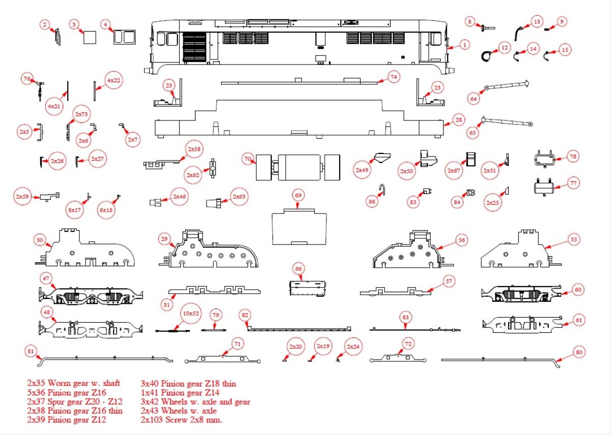 Heljan Spares (S) Part 055 HN-OO-CL28-055