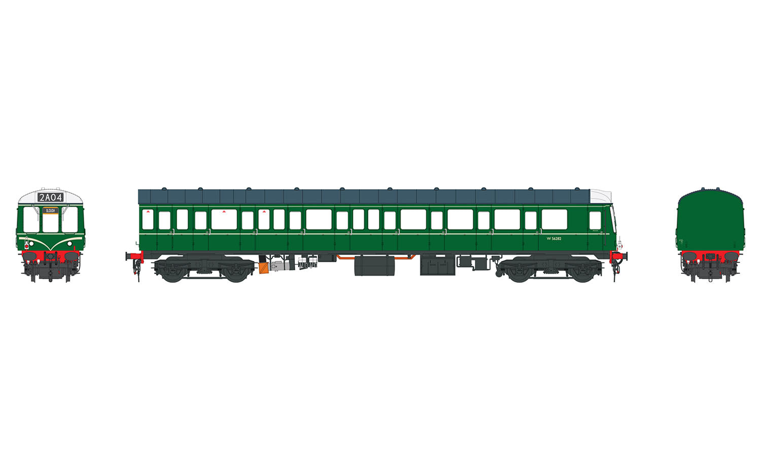 Heljan DMU Trailer Car (149) W56282 BR Green w/Speed Whiskers HN1240
