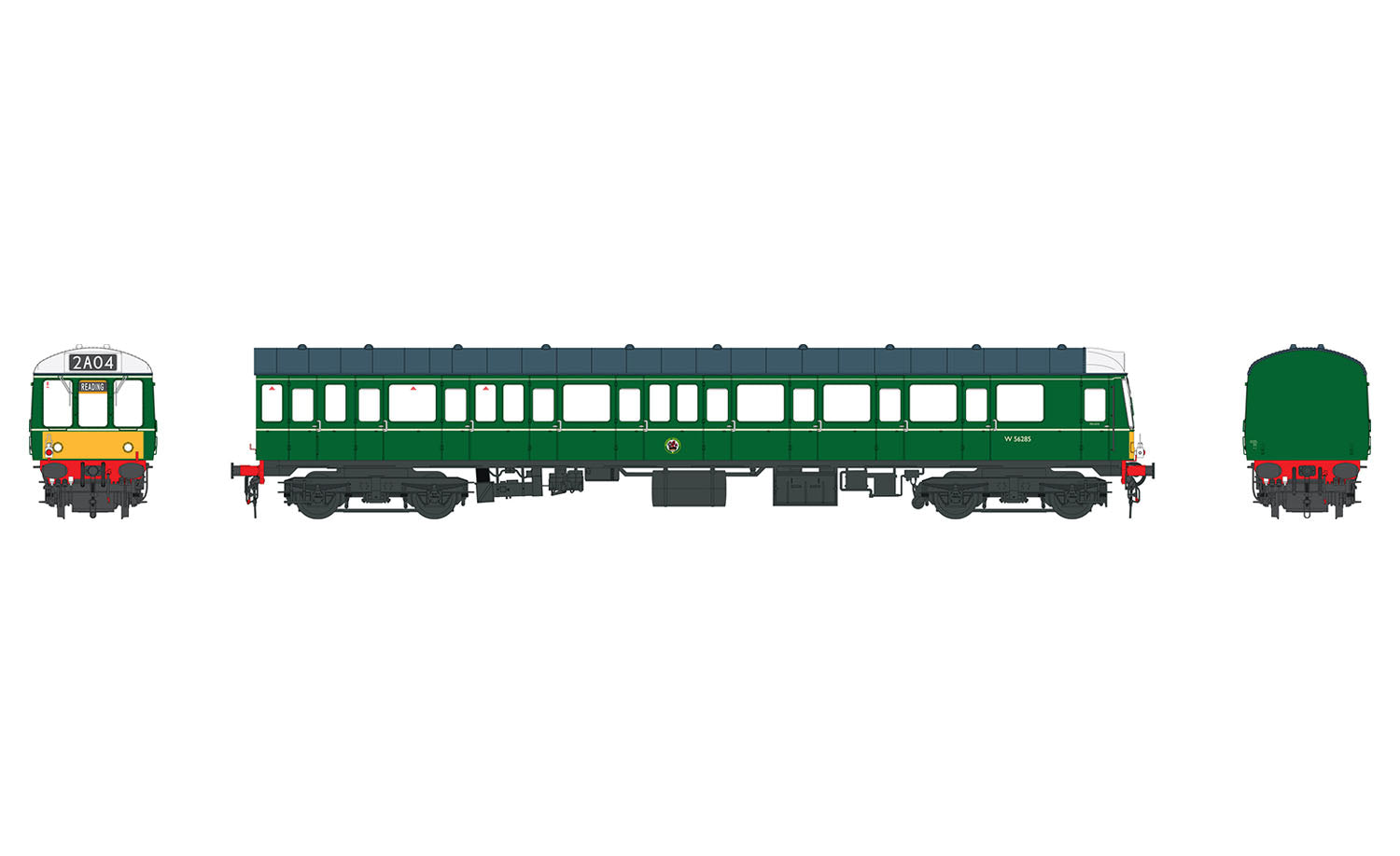 Heljan DMU Trailer Car (149) BR Green w/Small Yellow Panels HN1241