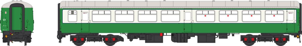 Heljan Mk2 TSO Coach Hebridean Green/Cream HN2404